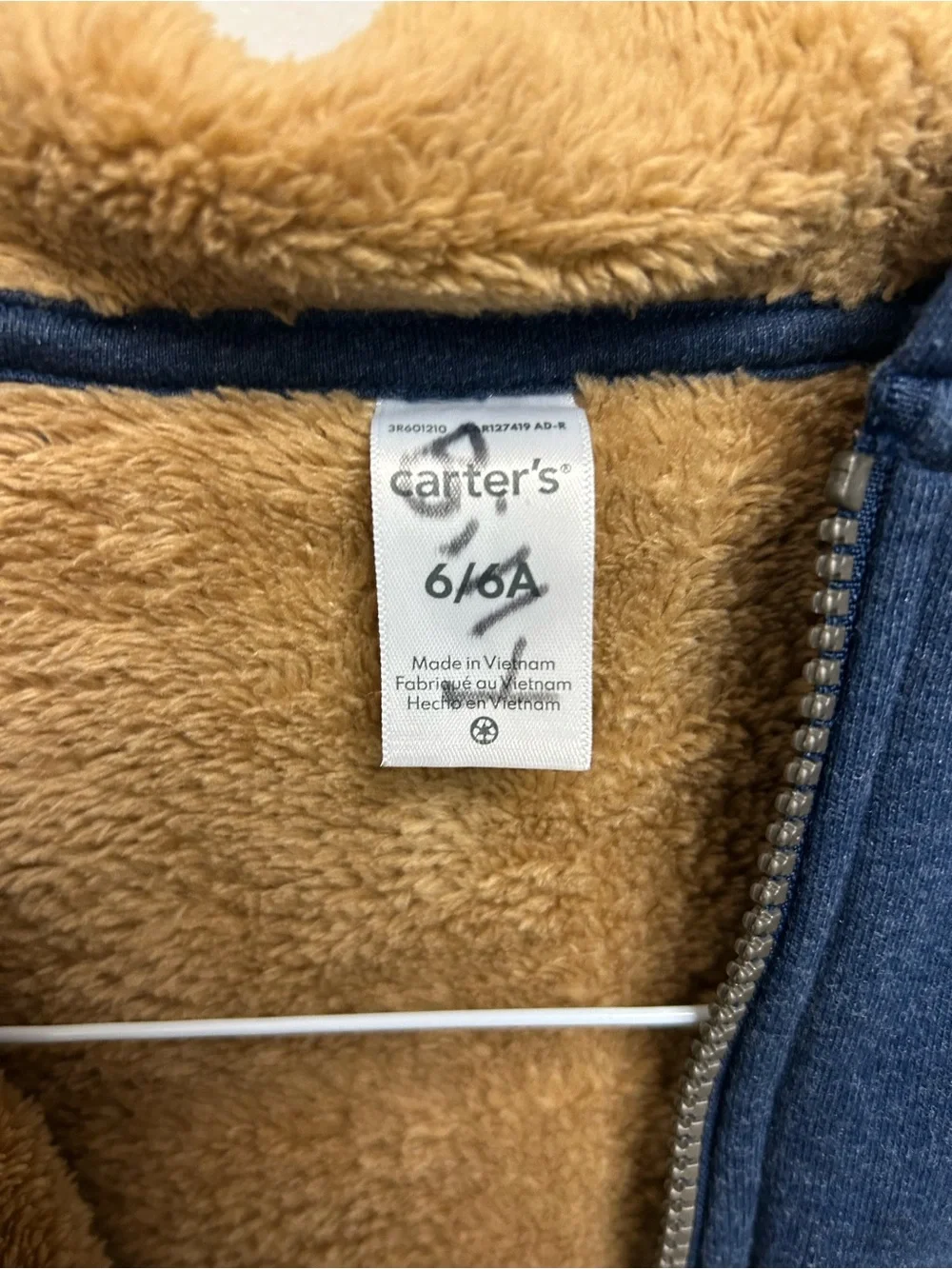 Carters Kids Navy Fleece-Lined Hooded Zip Sweatshirt